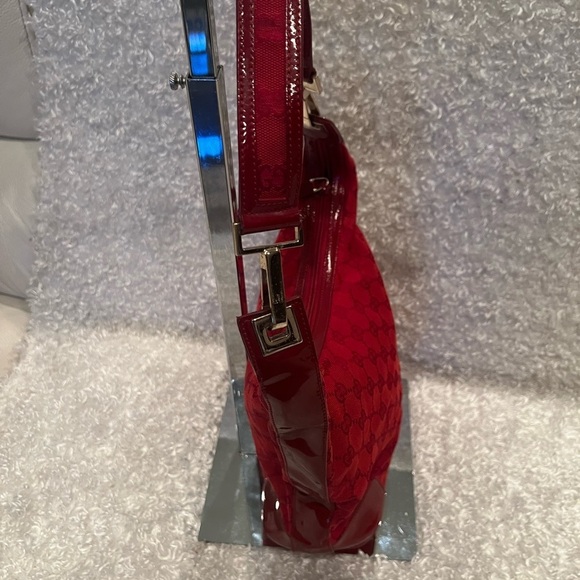 Gucci GG Shoulder Monogram Red Canvas Hobo bag Women’s - Picture 3 of 14